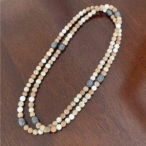 Natural Colors Bead Necklace, Wear as Single or Double Strand
